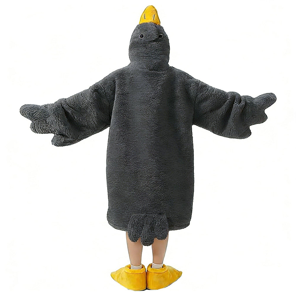 Oversized Hoodie Blanket Cartoon Goose Fleece Wearable Blanket-Style 2