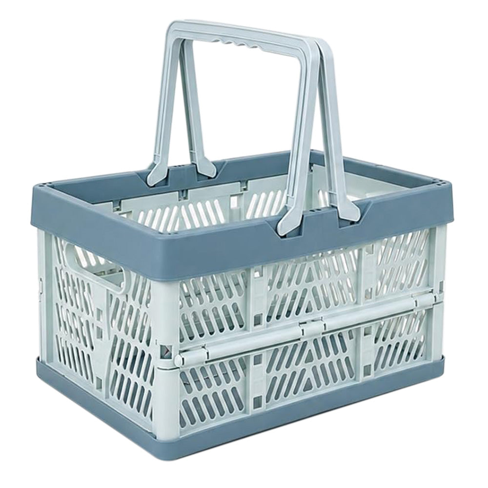 Portable Foldable Storage Basket for Camping Shopping and Home-Blue
