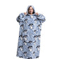 Extra Long Hoodie Wearable Blanket With Big Pocket for Adults