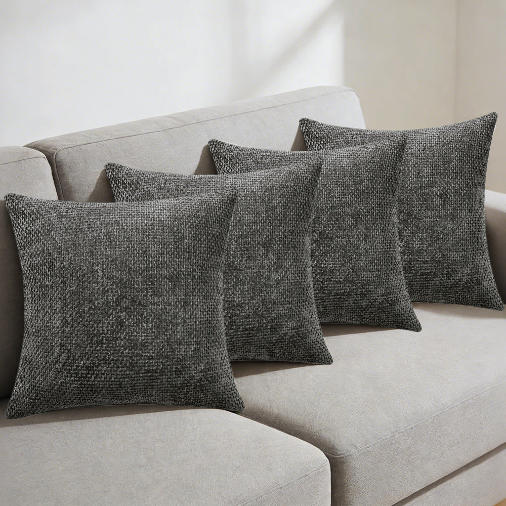 2X2 Pack Chenille Knit Throw Pillow Covers for Couch Bed