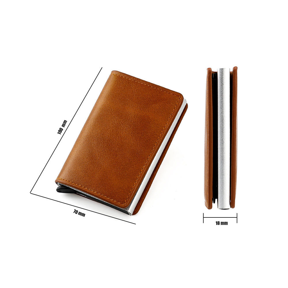 PU Leather Pop-up Card Holder Wallet RFID Blocking Purse