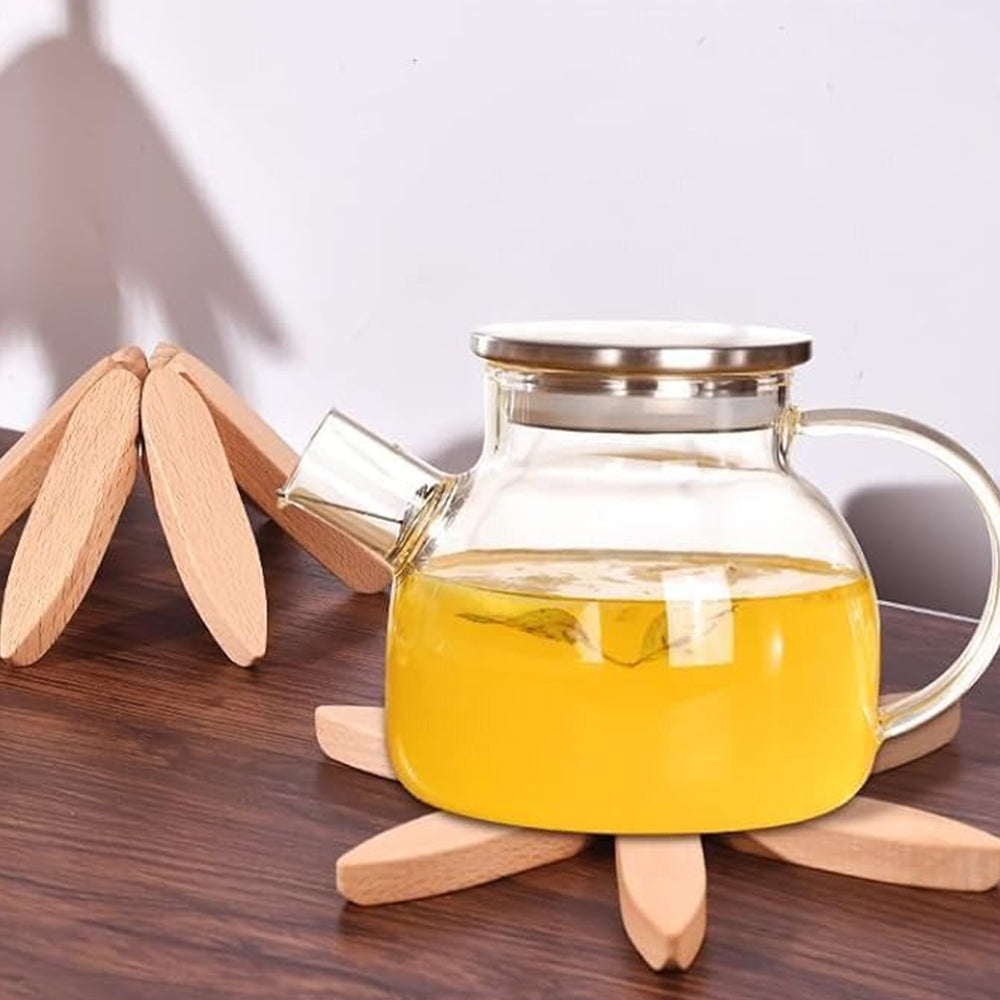 4Pcs Tree Art Design Coasters With A Stand Wooden Tree Shape Trivet Set for Hot Dishes