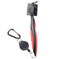 Dual Sided Golf Club Groove Cleaner Brush Tool with Retractable Carabiner