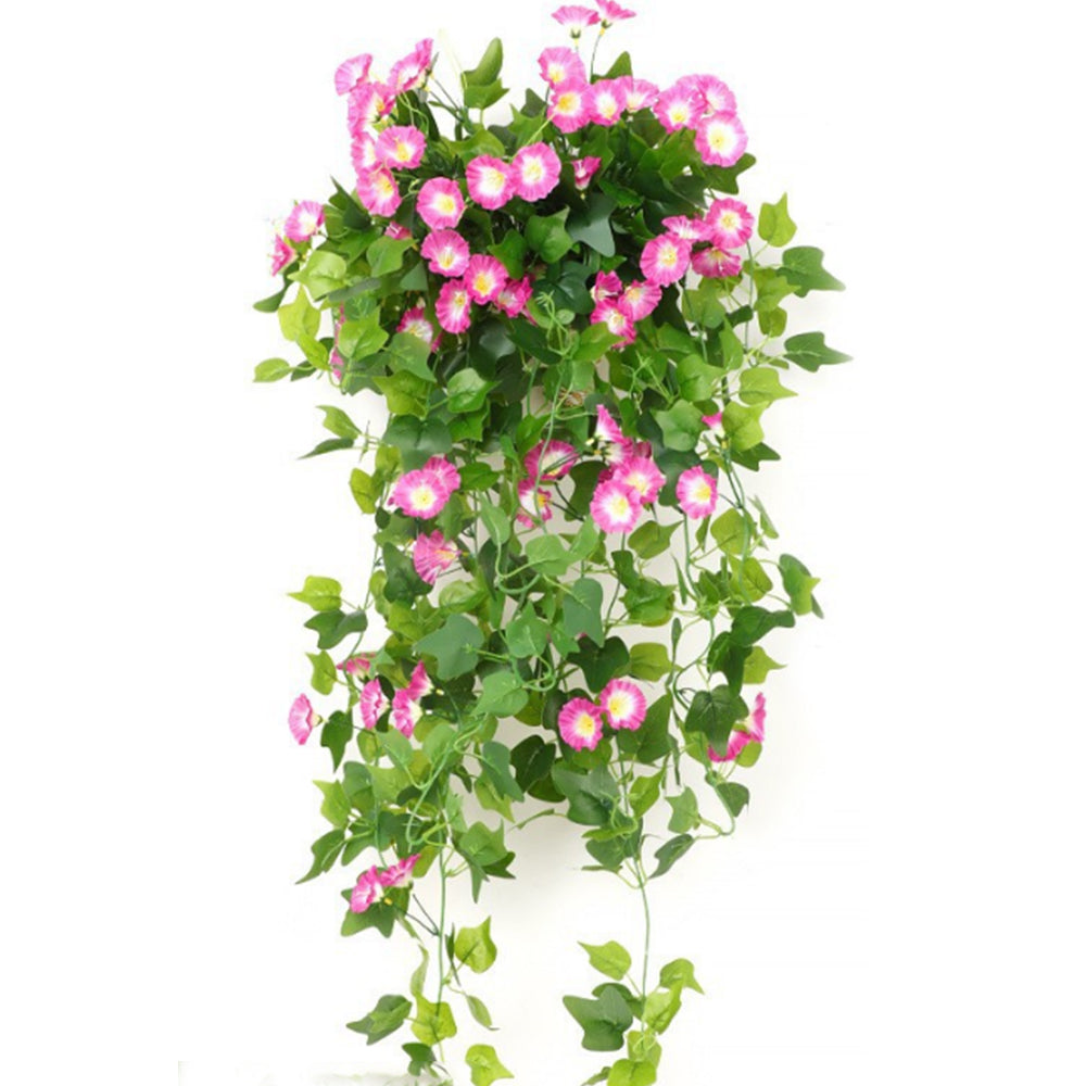 Artificial Morning Glory Vine Hanging Plant for Wall Decor