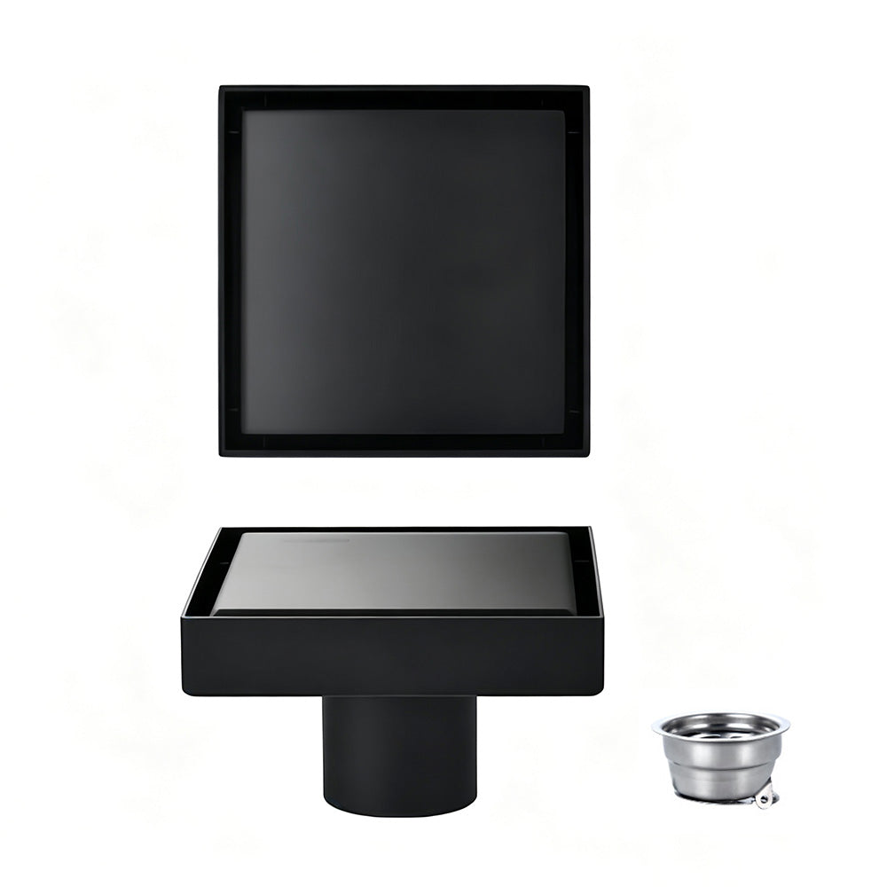 Square Shower Drain with Filter Detachable Stainless Steel Floor Drain for Bathroom Balcony