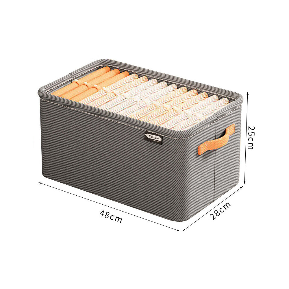 2Pcs Clothing Storage Box Steel Frame Drawer Organizer with Handles