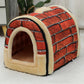 Pet Dog House Kennel Soft Beds Cave Cat Puppy Bed Doggy Warm Cushion Fold
