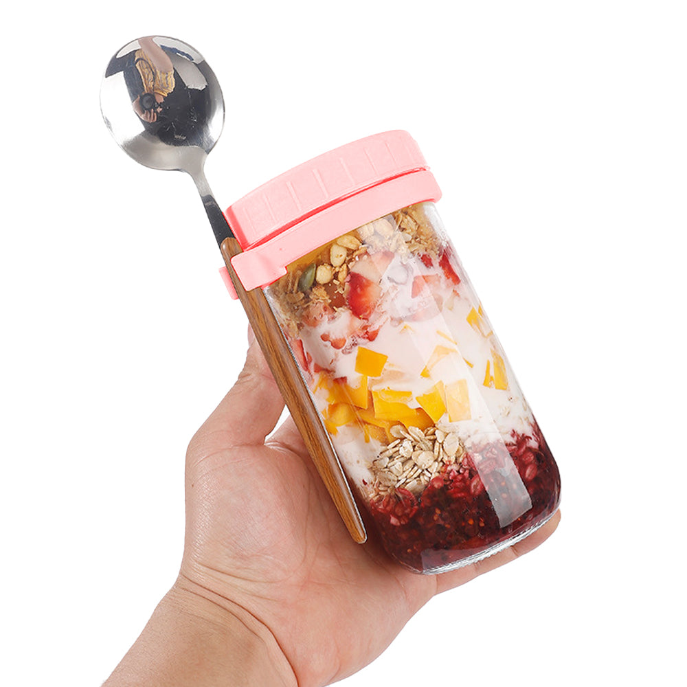 4Pcs 600ML Overnight Oats Containers with Lids and Spoons