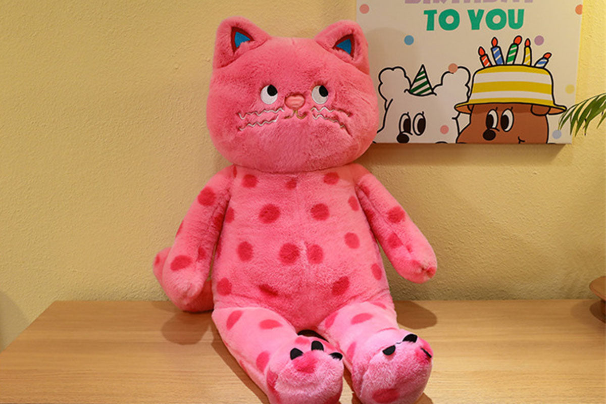Cuddle Spotted Cat Plush Stuffed Toy Couple Cat Doll Couple Gift Polka Dot Cat Doll