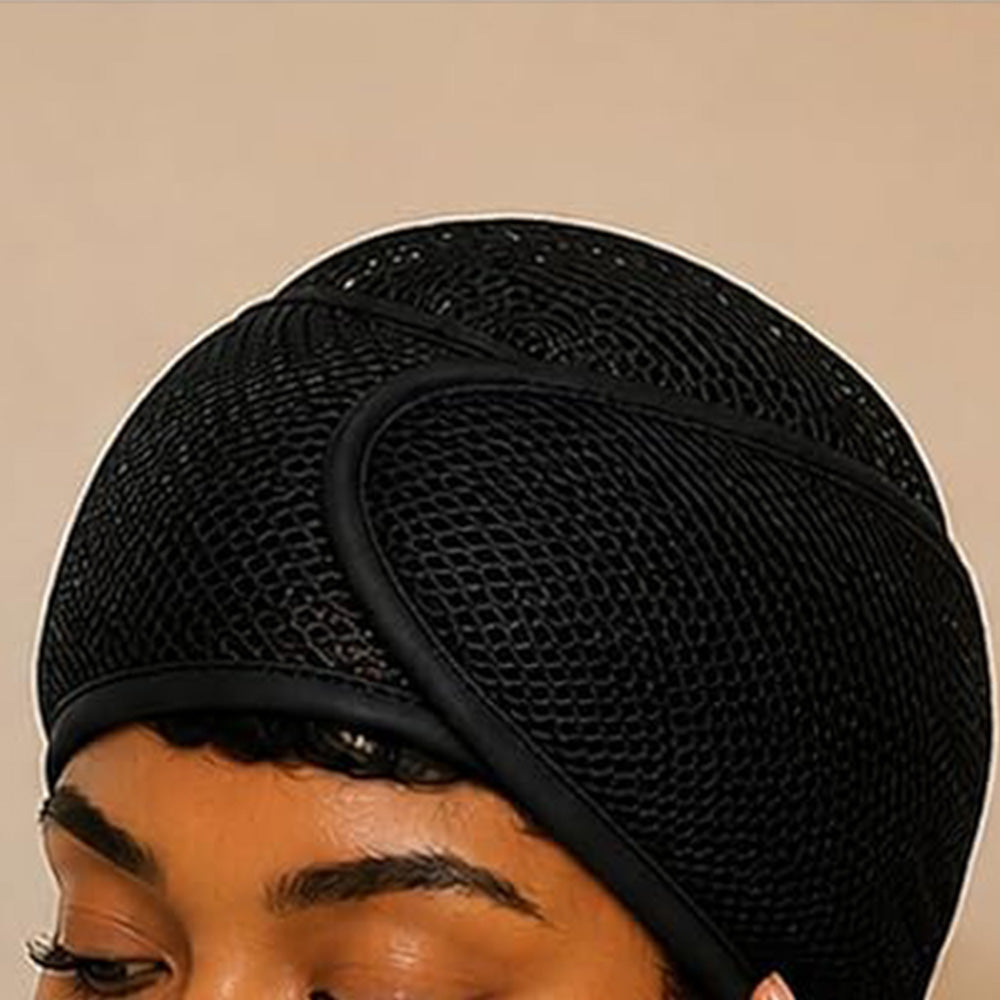 2-in-1 Mesh Sleep Hair Band with Hook and Loop for Short Hair Overnight