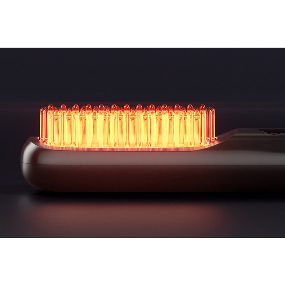 USB Rechargeable Hair Straightening Brush with LED Screen