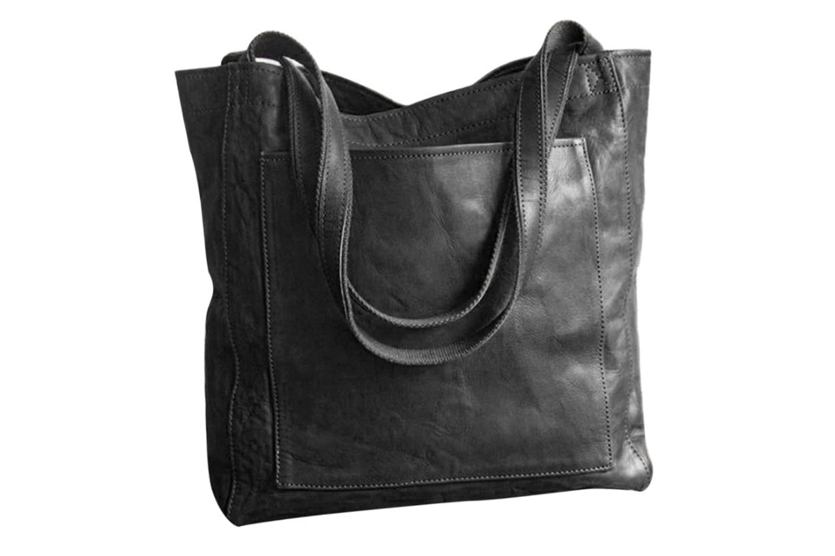 Vintage PU Leather Tote Bag Casual Shoulder Handbag