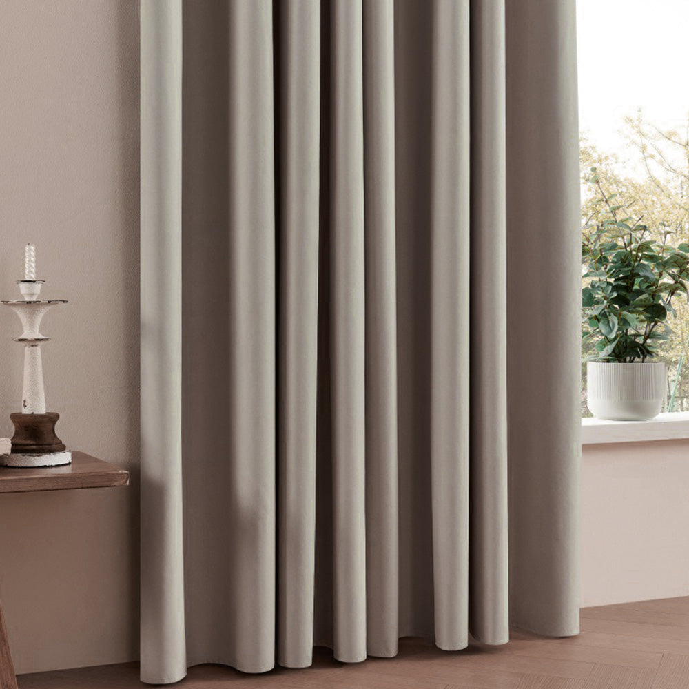 Blackout Curtain Panel with Black Liner Heat & Light Blocking Drapes
