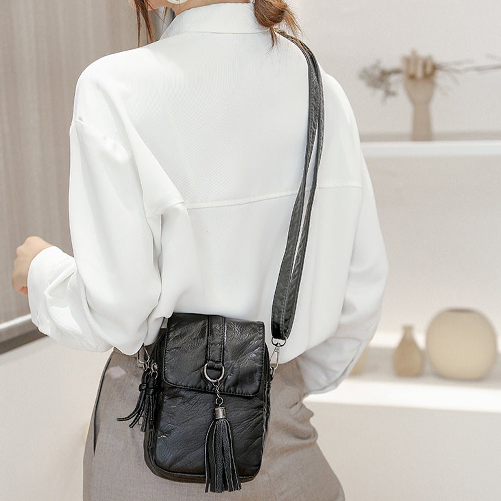 PU Leather Small Cell Phone Crossbody Bag
