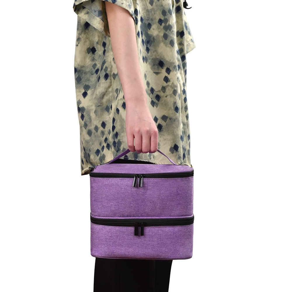 Double Layer Nail Polish Carrying Case Bag Holds 30 Bottles