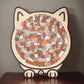 135 Pieces Colored Cat Shaped Wooden Jigsaw Puzzle With Stand For Cat Lovers