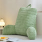 Bedside Backrest Cushion with Armrests Pocket and Washable Cover