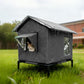 Cat House Indoor Outdoor Insulated Shelter for Small to Medium Cats-Grey