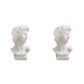 2Pcs Resin Creative Human Head Sculpture Makeup Brush Storage Box Flower Pot Pen Holder