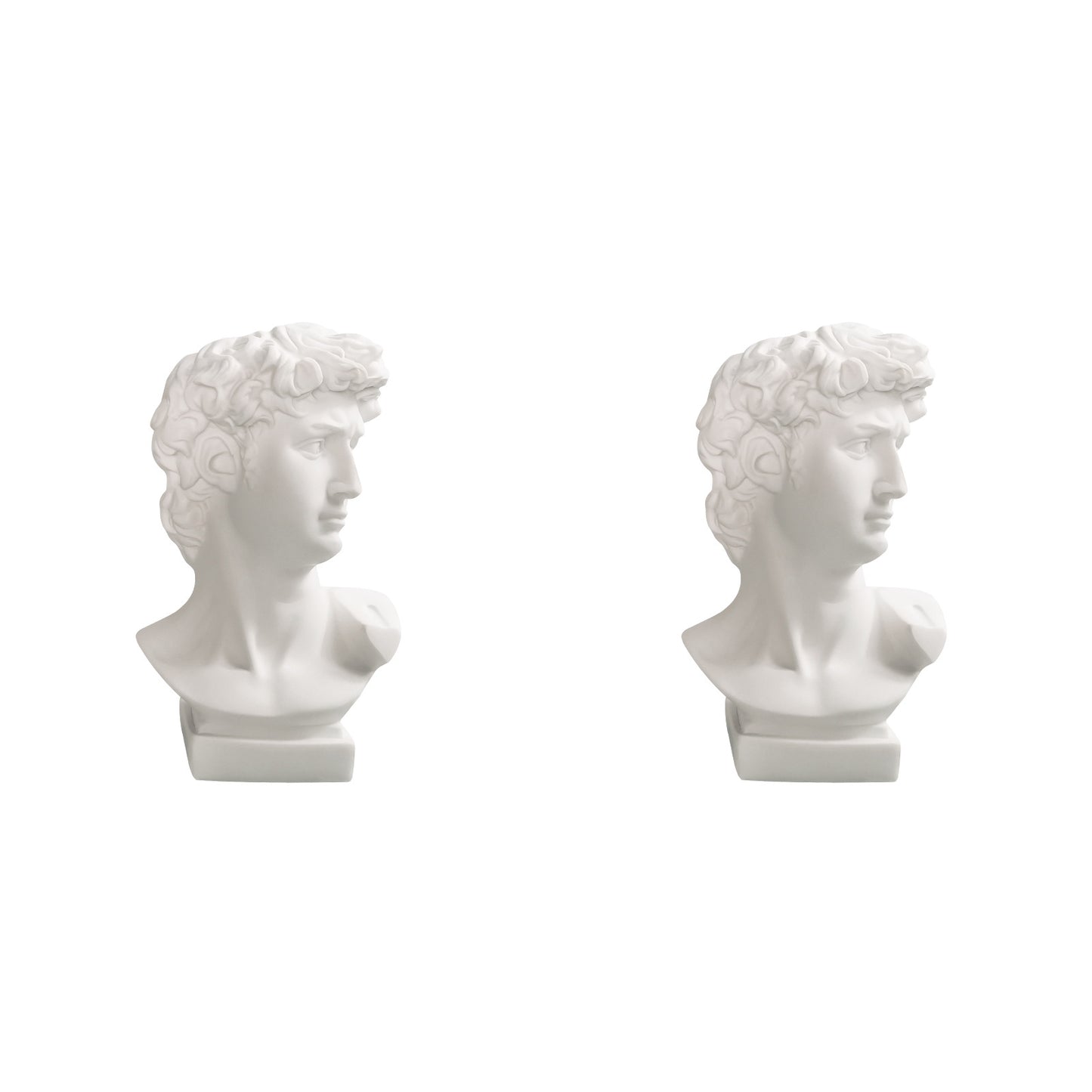2Pcs Resin Creative Human Head Sculpture Makeup Brush Storage Box Flower Pot Pen Holder
