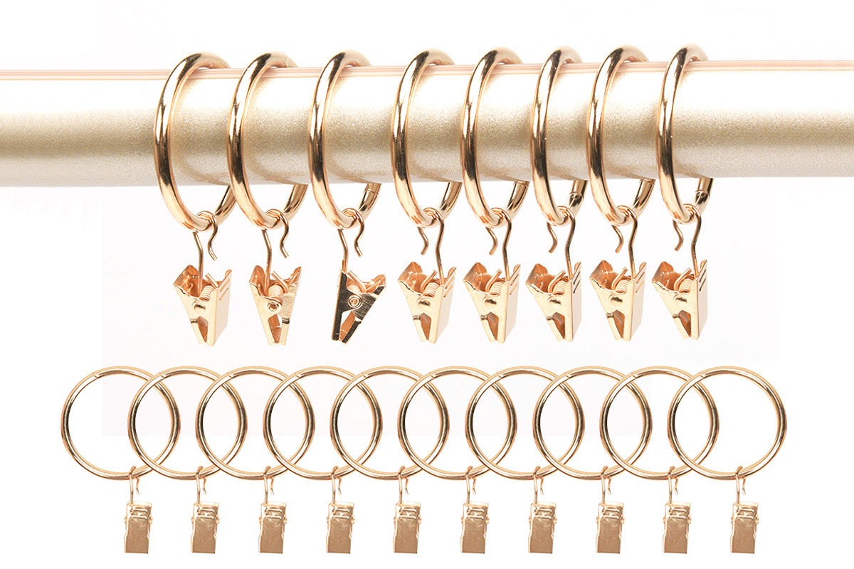 18-Pack Metal Curtain Rings Clips 4.0mm Wire 50mm Inner Diameter