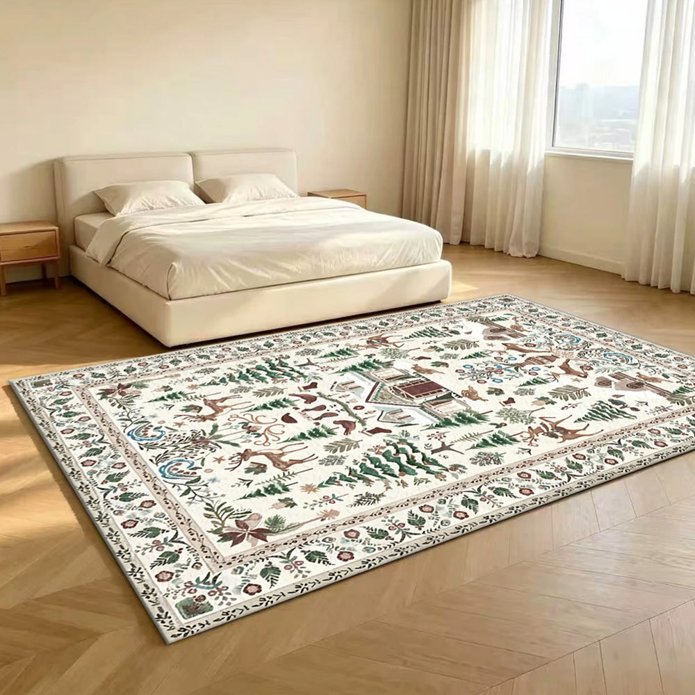 Vintage Christmas Crystal Velvet Area Rug Living Room Floor Mat-Style 2