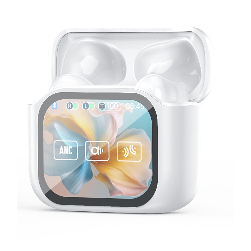 Wireless Bluetooth 5.4 AI Translation Earbuds with LCD Touchscreen Real Time 150 Languages