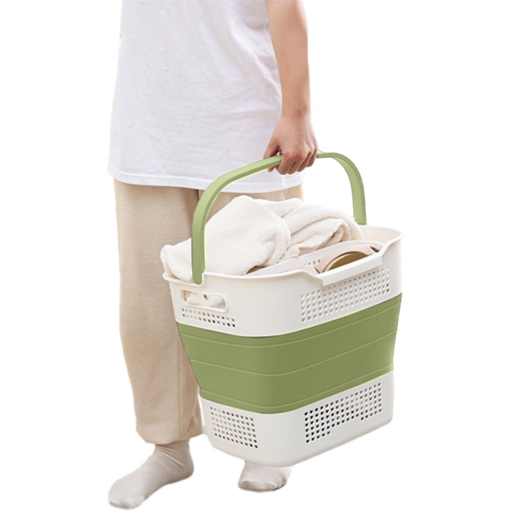 35L Collapsible Laundry Basket Clothes Hamper Washing Cleaning Organizer Bin