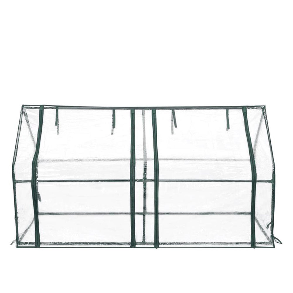 Clear Greenhouse Flower Garden Shed with Zipper Doors-House Shape