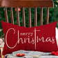 Merry Christmas Throw Pillowcase Rectangle Lumbar Winter Holiday Cushion Cover