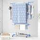 4-Tier Clothes Drying Airer Foldable Stainless Steel Movable Drying Rack