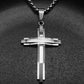 Crucifix Pendant Necklace Titanium Steel Unisex Chain