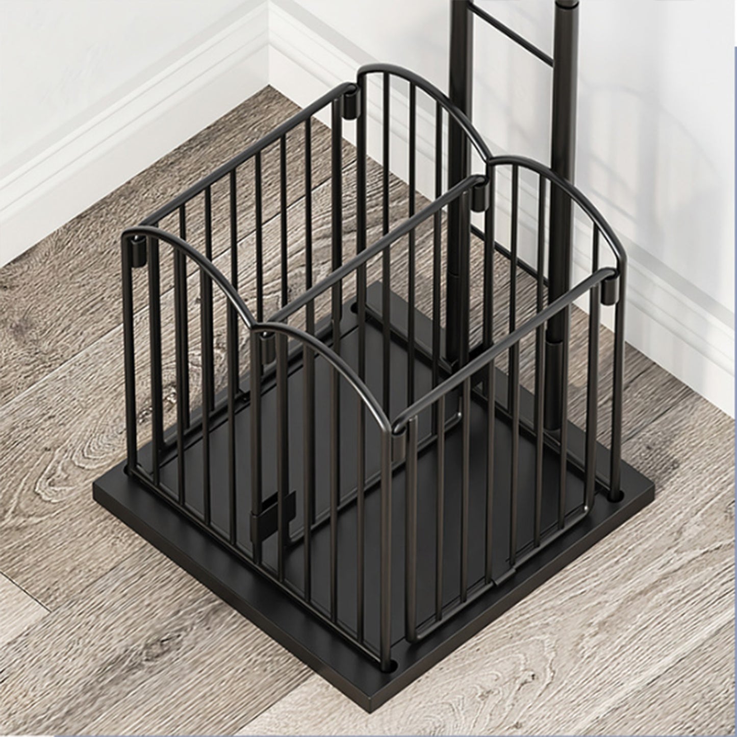 4 Tier Sports Equipment Ball Storage Rack with Basket and Hooks