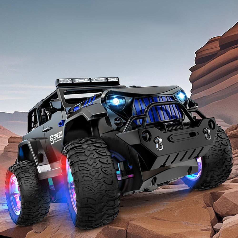 Remote Control Car with Color Lights Stickers Rechargeable Off Road Truck for Home Outdoor