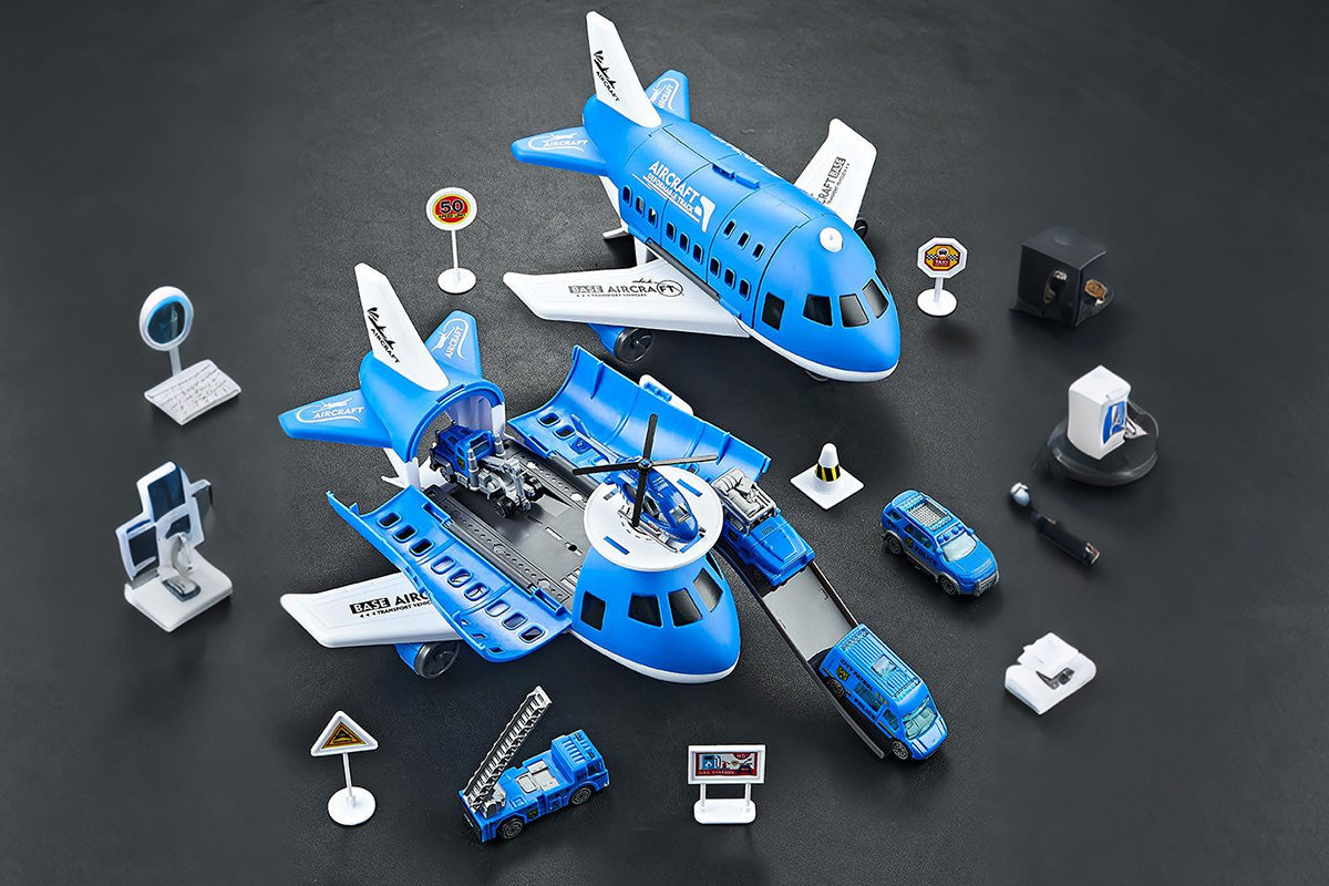Kids Transformable Airplane Transport Playset Transformable Storage Plane Toy