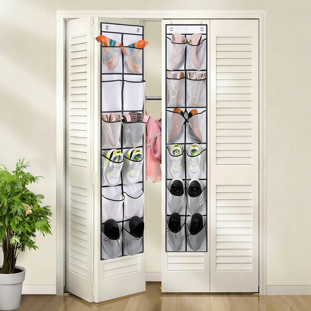 12 Pockets Hanging Shoe Storage Over The Door Shoe Organizer Shoe Rack Holder