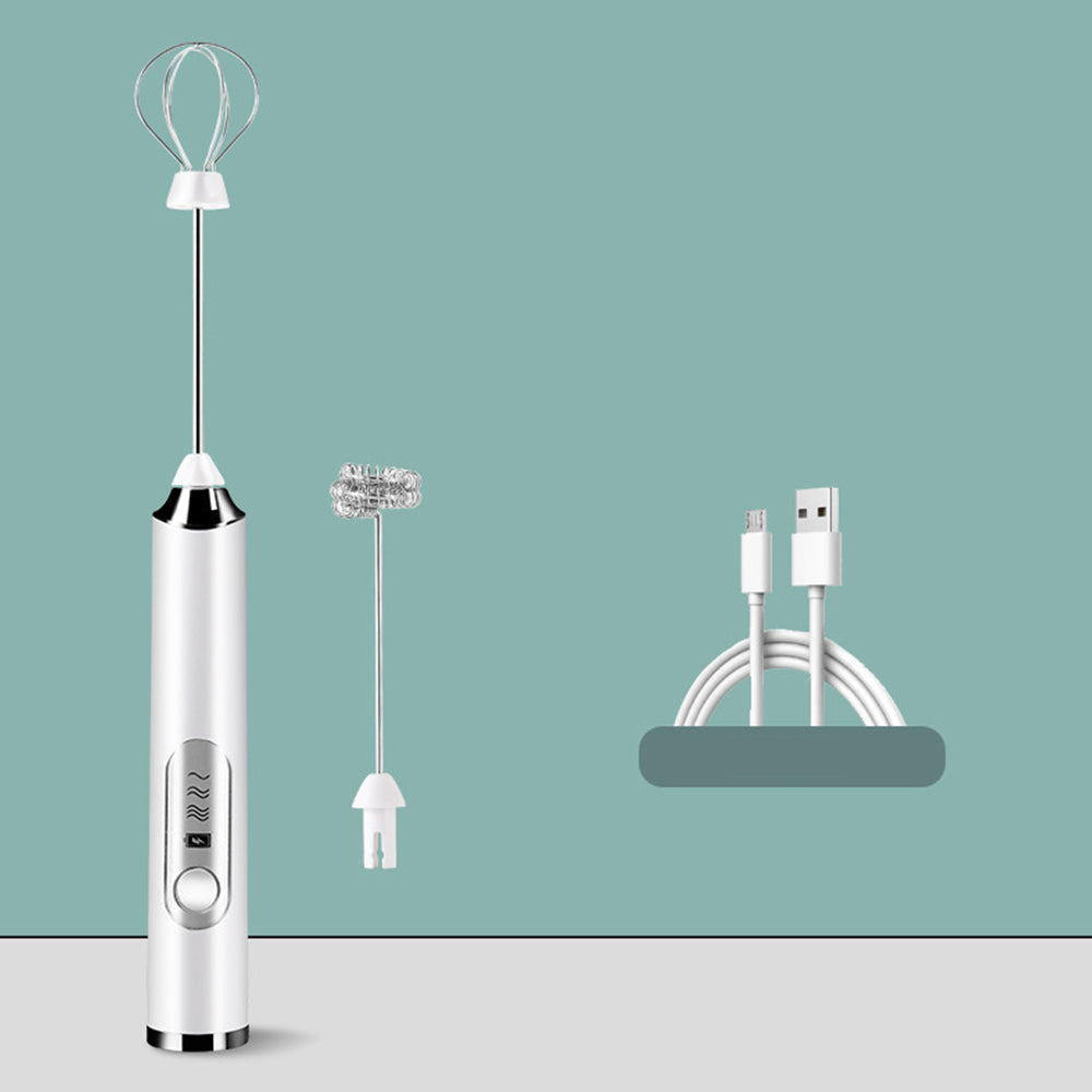 Handheld Electric Coffee Milk Frother Double Head Whisk Egg Beater with 3 Speeds