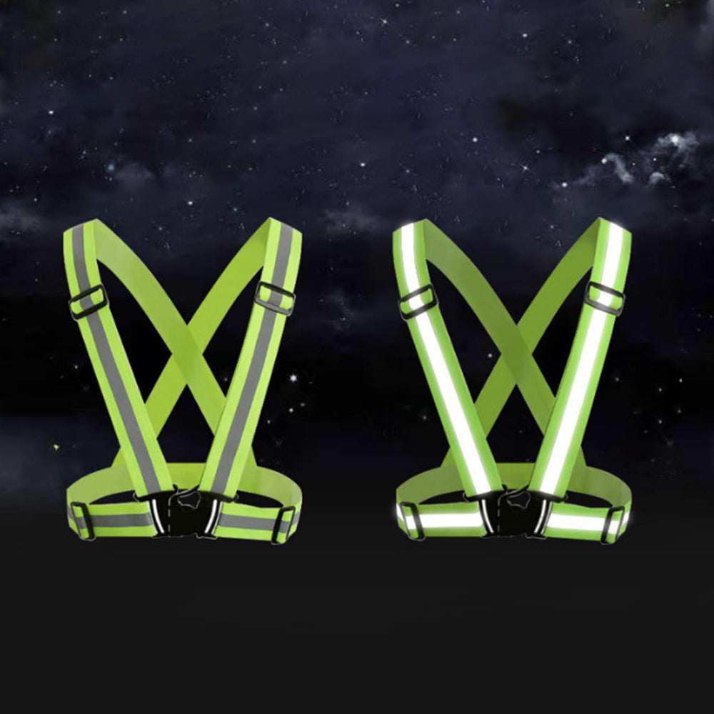 4Pcs Reflective Adjustable Security Vests with 4 Arm Bands for Running