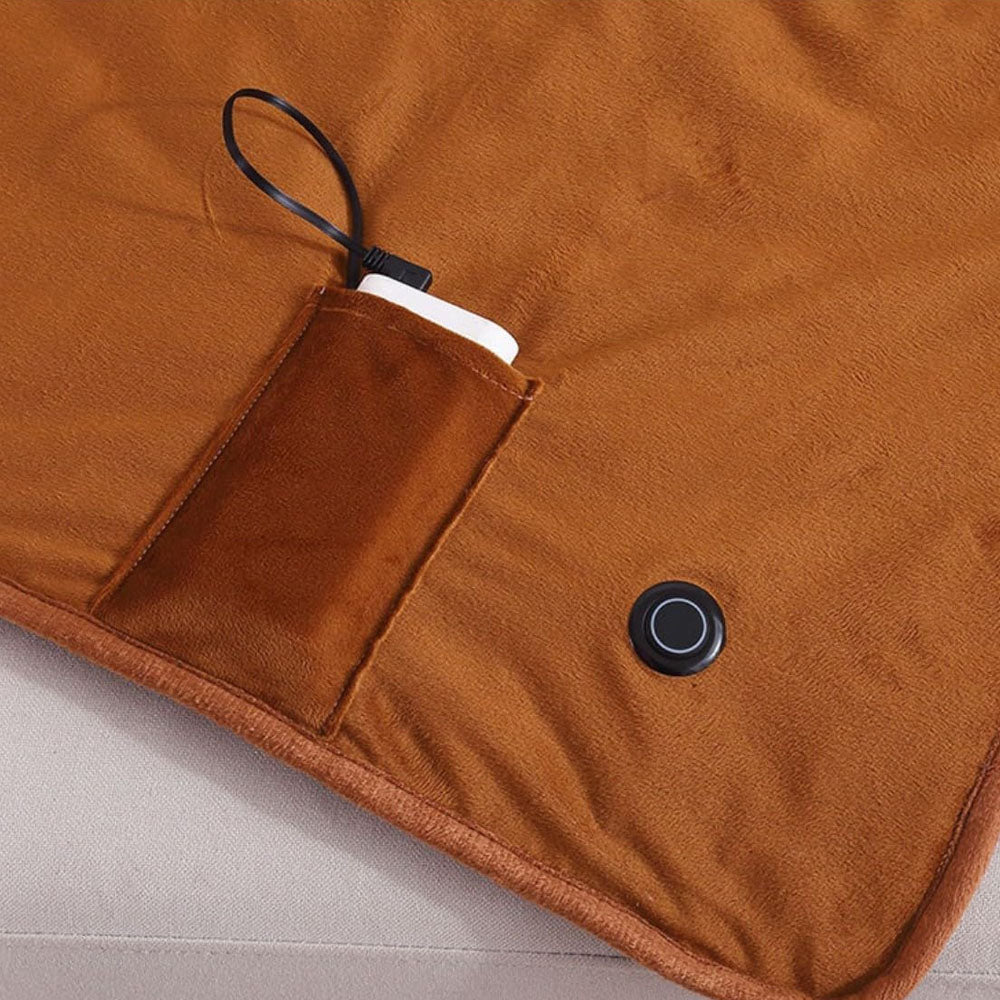 140x100cm USB Plug Electric Heated Shawl Blanket with 3 Heating Levels