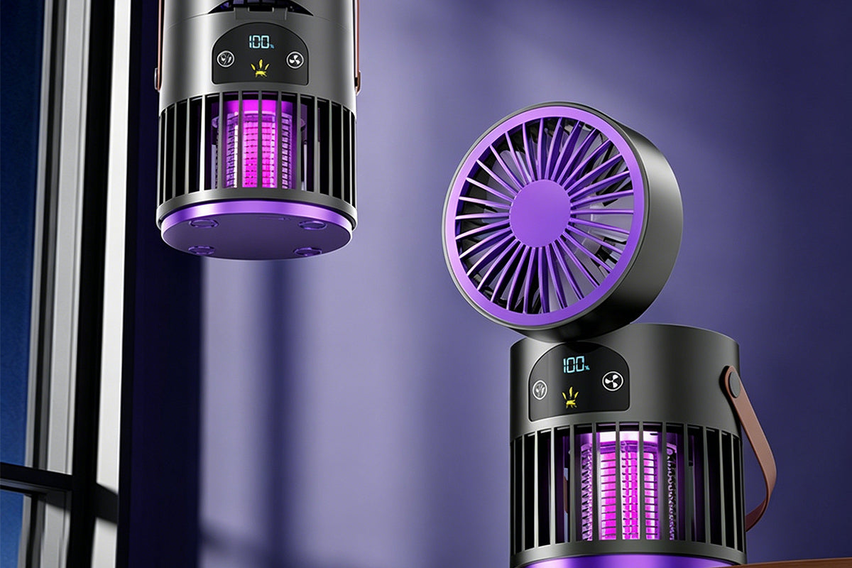 2-in-1 Fan Mosquito Killer Lamp Purple Light Trap Electric Zapper