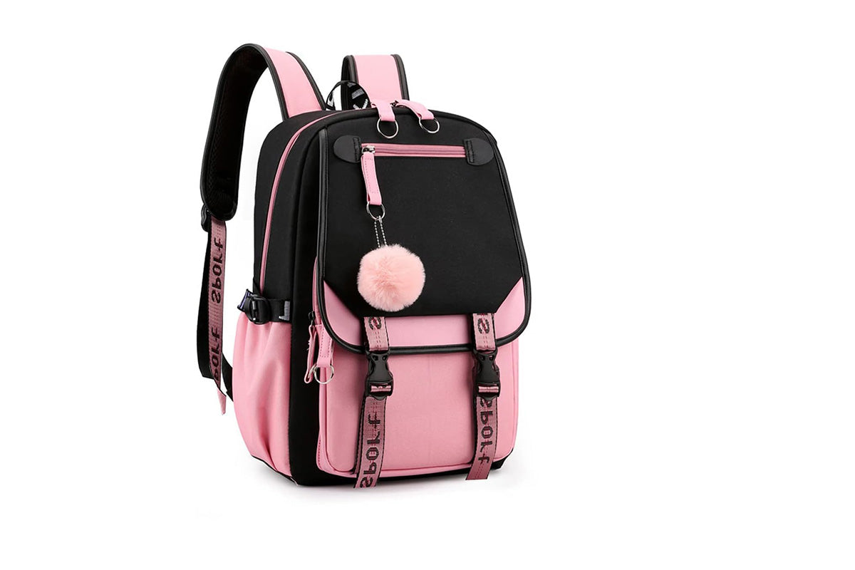 Girls Backpack Middle School Students Bookbag with USB Charge Port