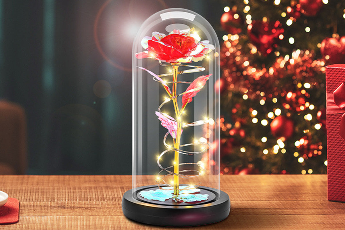 Eternal Rose Night Light in Glass Dome with LED