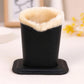 Soft Plush Lined Eyeglasses Desk Holder PU Leather Glasses Display Stand With Base