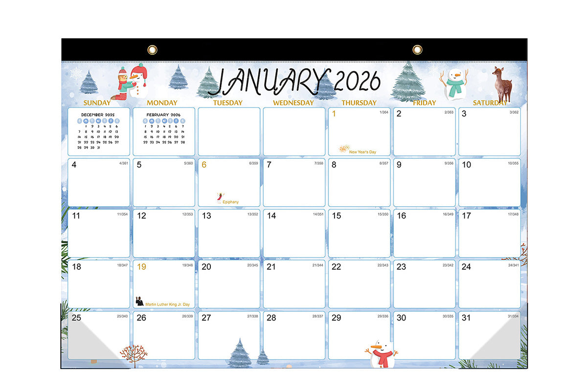 Desk Calendar 18-Month from 2026 Jan- 2027 June with Corner Protectors for Office