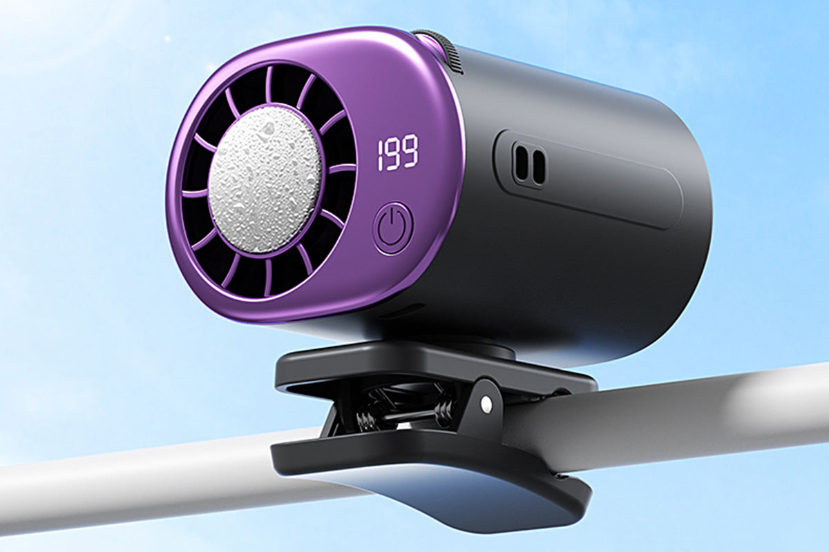 360 Rotatable 199-Speed Ice Cooling Clip Fan with Neck Lanyard TEC Semiconductor Cooling Fan Turbo Boost Wind