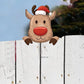 Christmas Fence Peeker Decoration Outdoor Garden Fence Signs-Deer