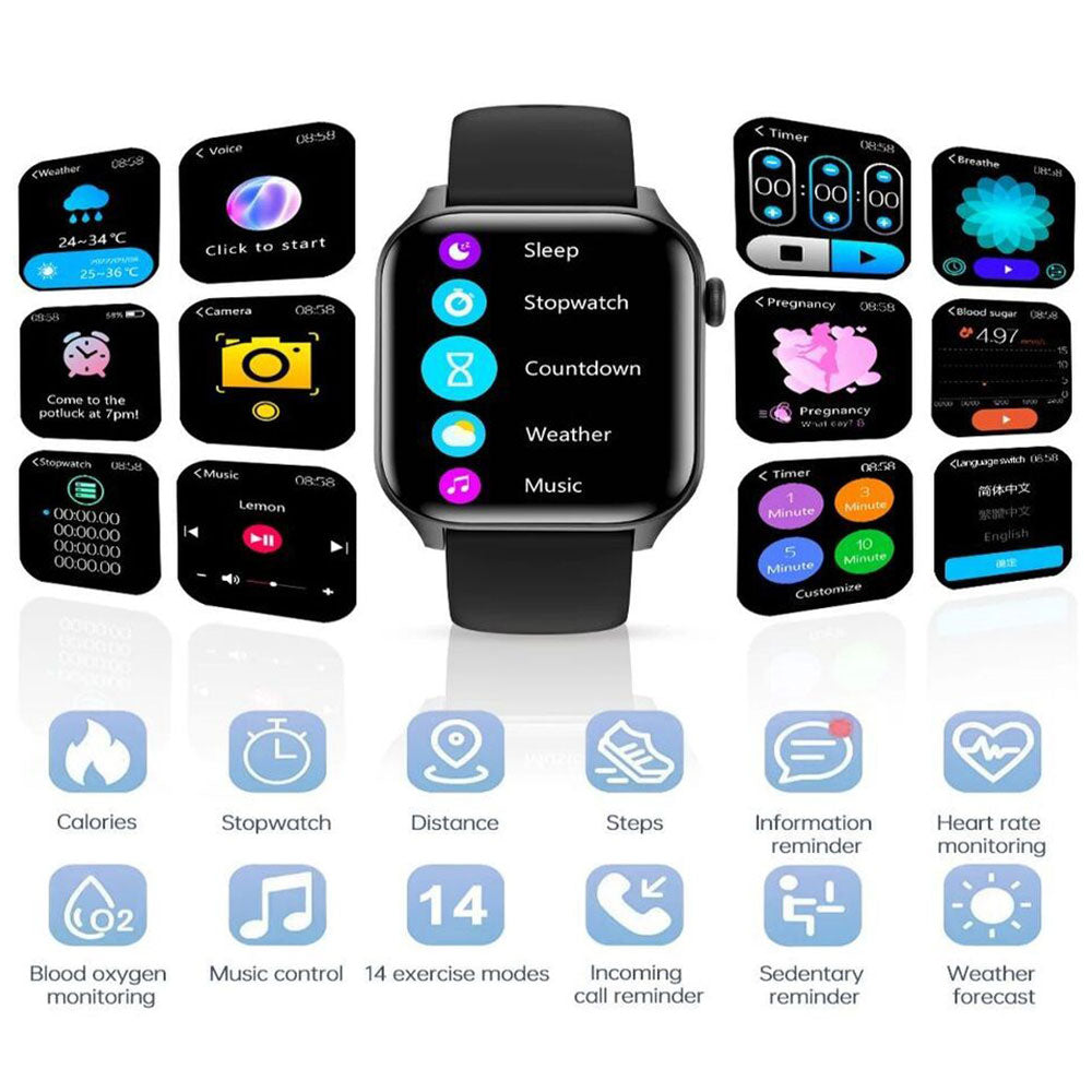 2024 Smart Watch Water-Resistant Smartwatch Heart Rate Fitness Tracker