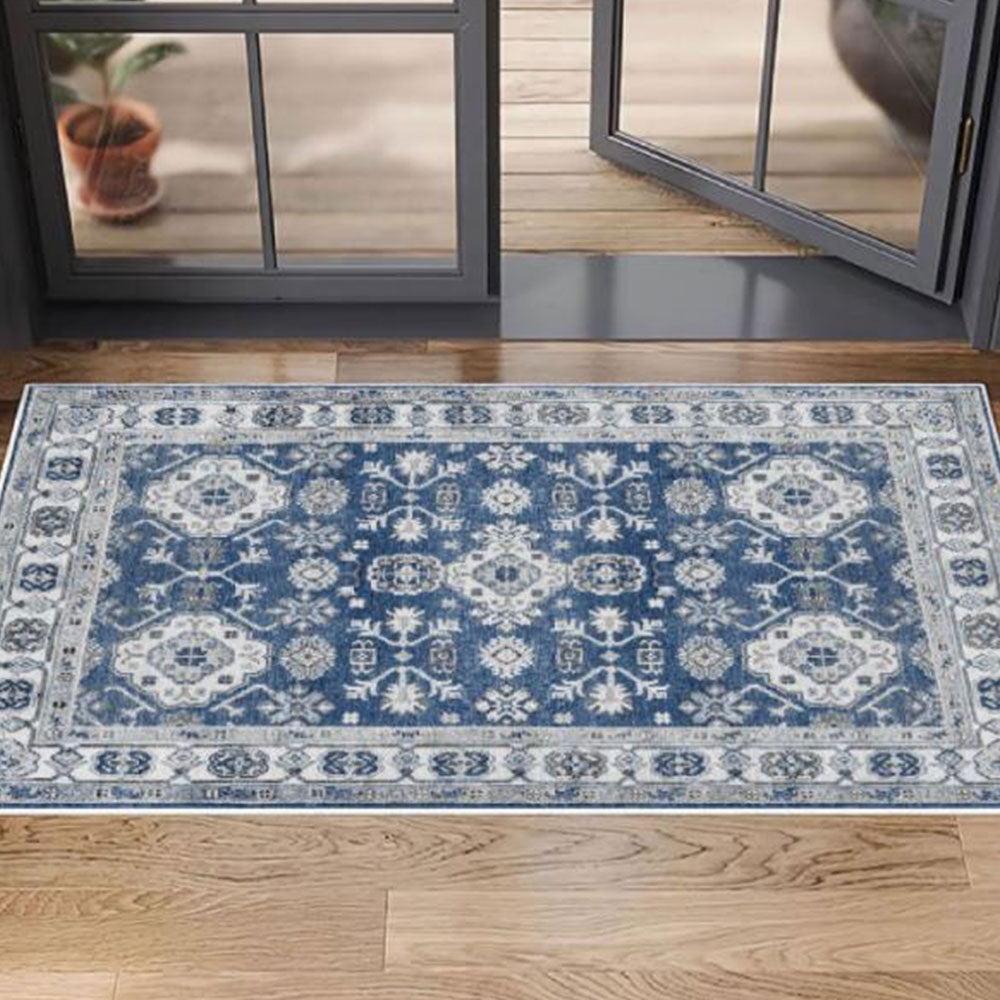 Vintage Design Runner Area Rug Doormat Allover Boho Machine Washable Mat