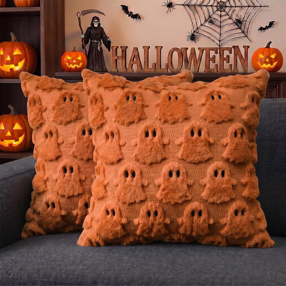 Cute Halloween Ghost Pillow Cover with Zipper for Living Room Bedroom Office