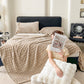 Bubble Fleece Blanket Soft Textured Throw for Sofa Bed Home Decor-Khaki